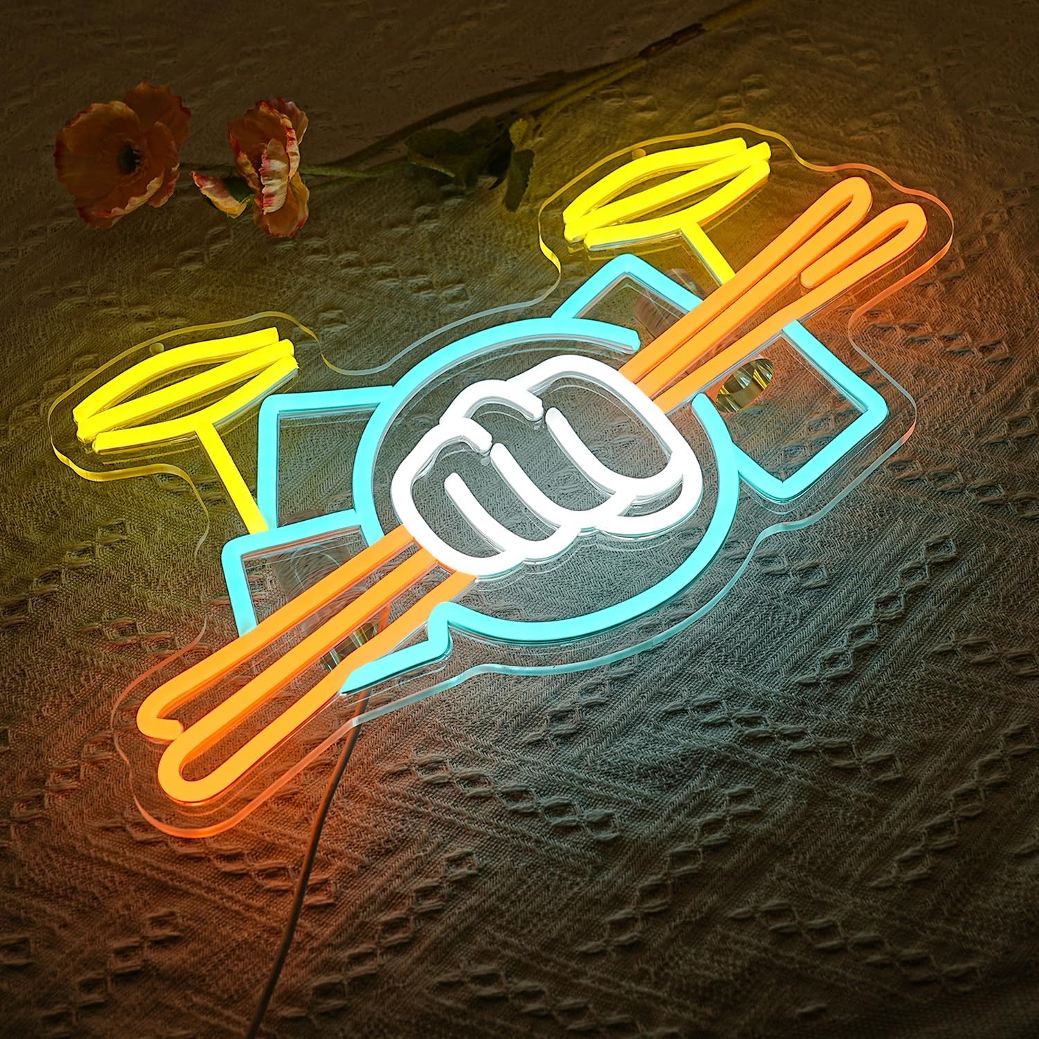 Drum Set Neon Sign USB Powered - огляд і ціна Musical Instrument ____