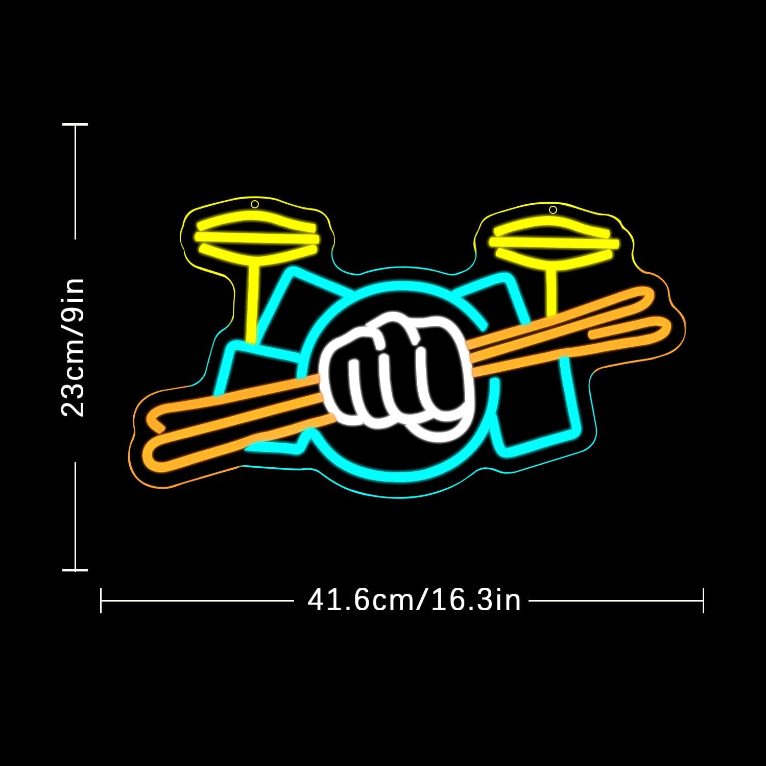 Drum Set Neon Sign USB Powered - огляд і ціна Musical Instrument ____