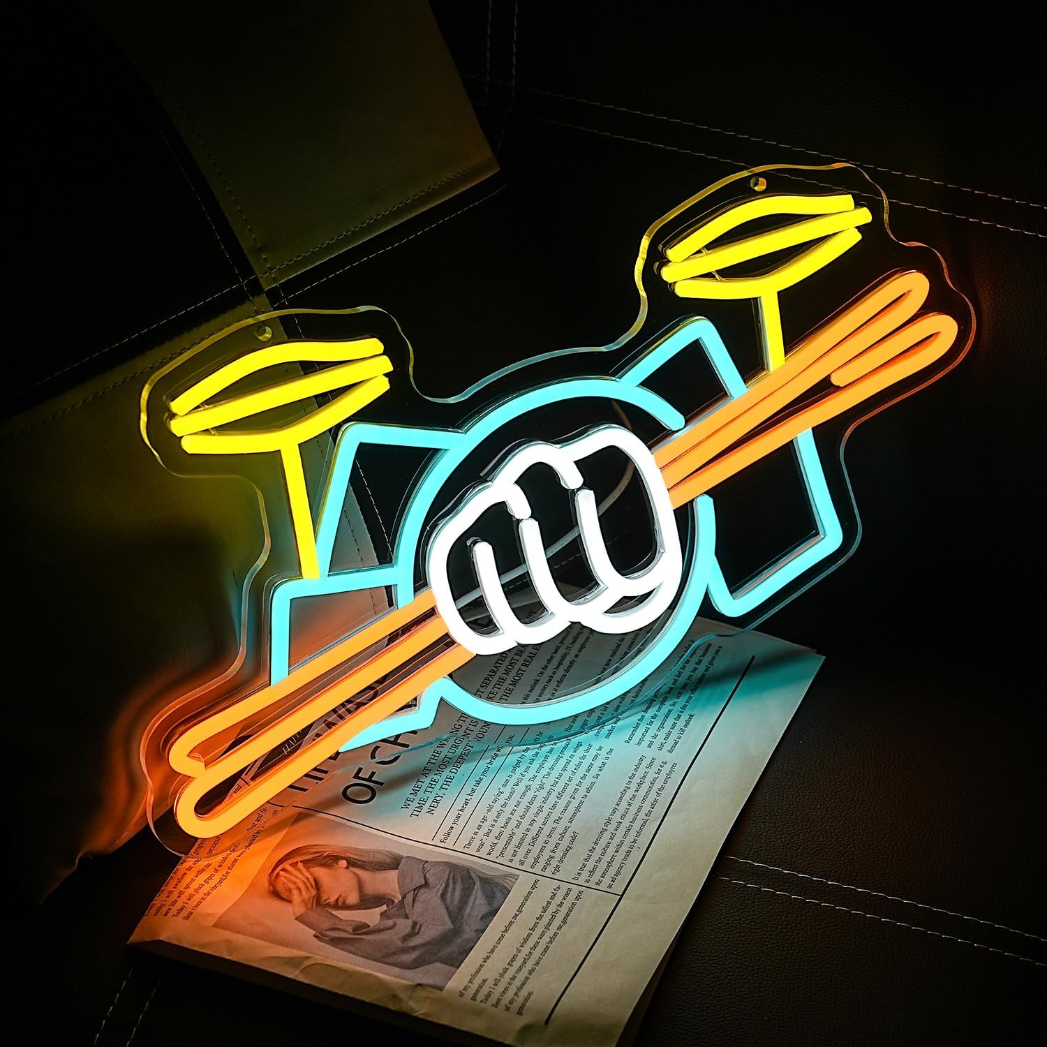 Drum Set Neon Sign USB Powered - огляд і ціна Musical Instrument ____