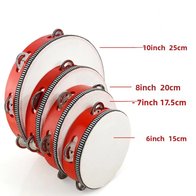 4/6/8/10 Inch Hand Held Metal  - огляд і ціна Tambourine Hand Drum