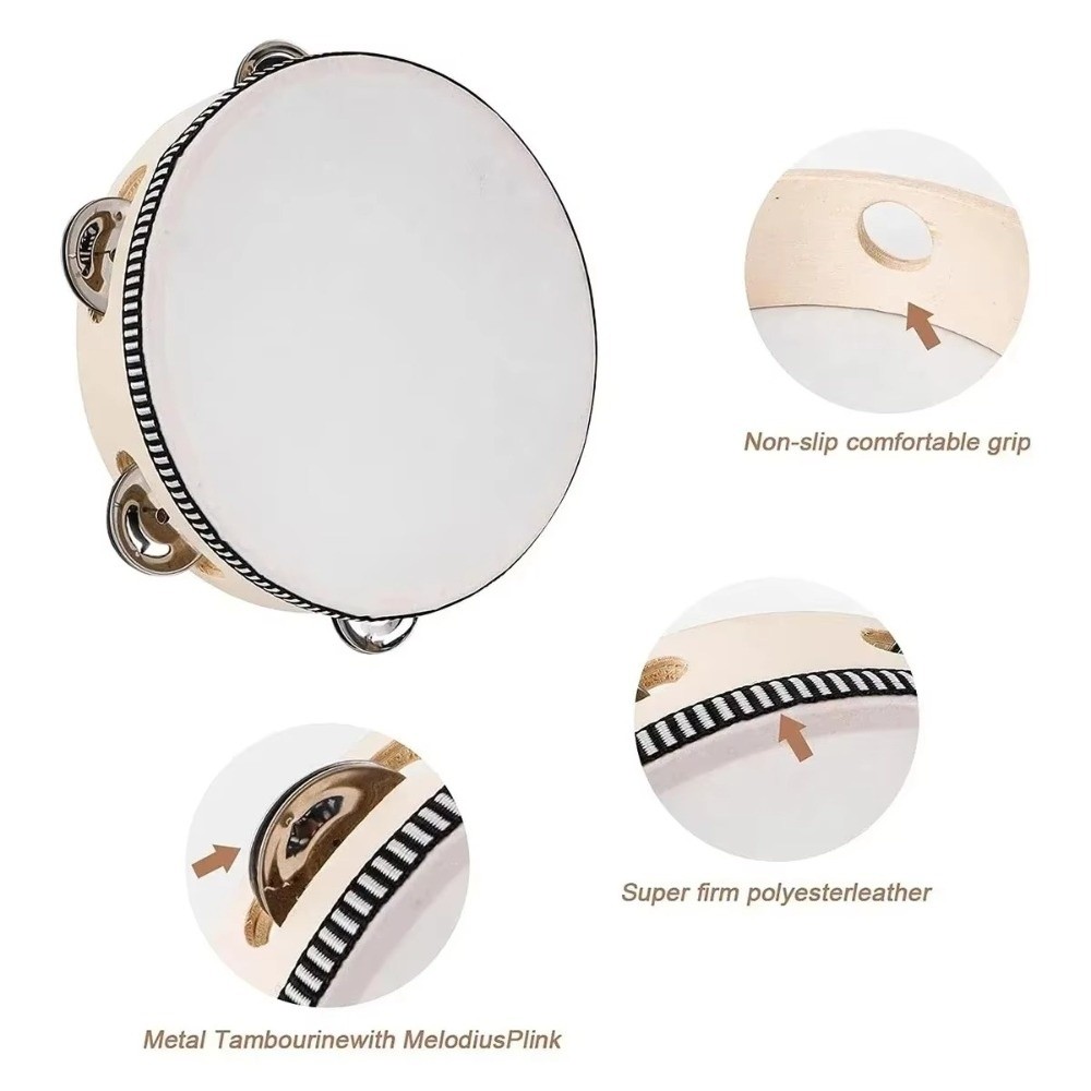 4/6/8/10 Inch Hand Held Drum W - огляд і ціна Tambourine Hand Drum