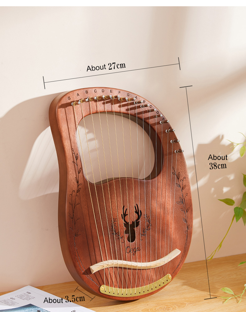 16 Strings Lyre Harp Mahogany  - огляд і ціна Musical Instrument Harp